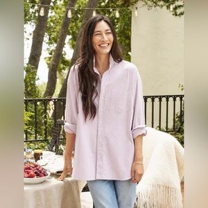 NWOT Frank & Eileen Shirley - in Wine Stripes Oversized Shirt